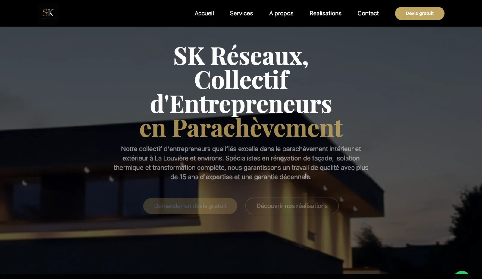 Screenshot of a modern, mobile-first website delivered by MF International Partners.